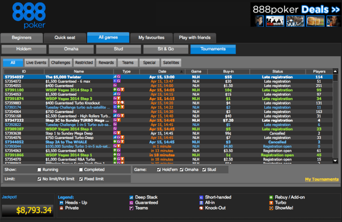 888poker lobby