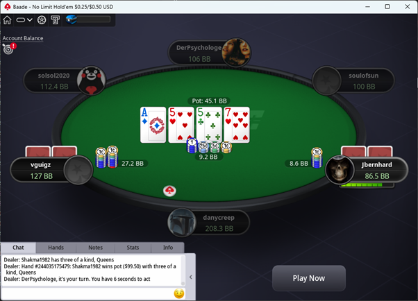 PokerStars Real Money - Zoom poker table 