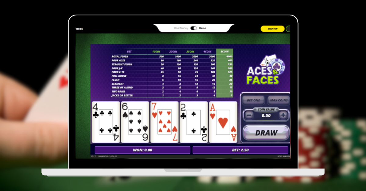 888casino Aces & Faces Video Poker 