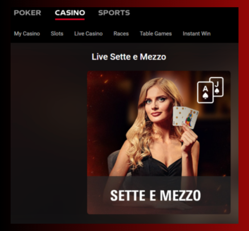 Sette E Mezzo at PokerStars Casino