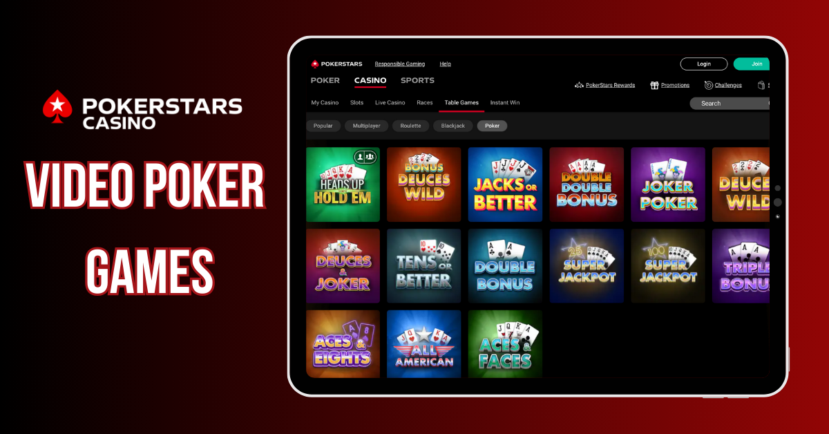 PokerStars Casino Video Poker Games