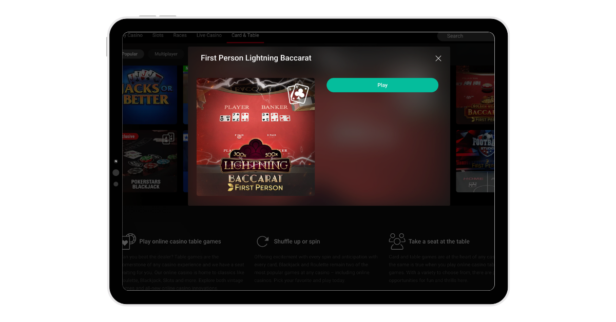 PokerStars Casino Lightning Baccarat