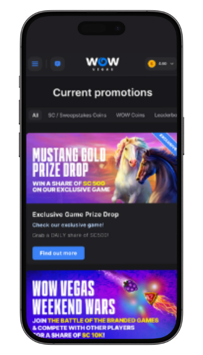 WOW Vegas Mobile Promotions