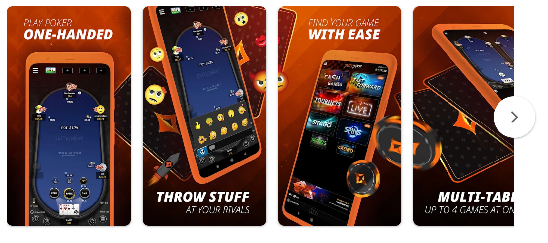 PartyPoker Ontario Android app screenshots