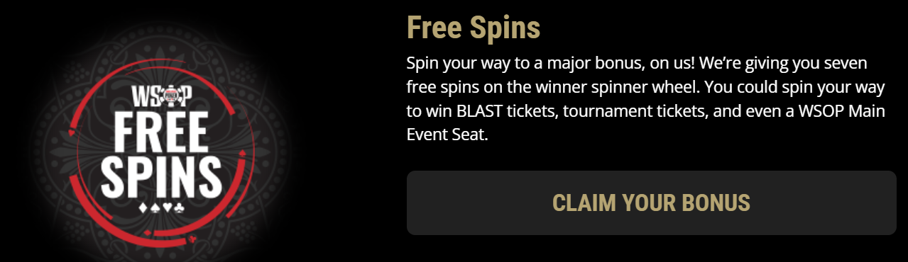 WSOP.com Free Spins Bonus