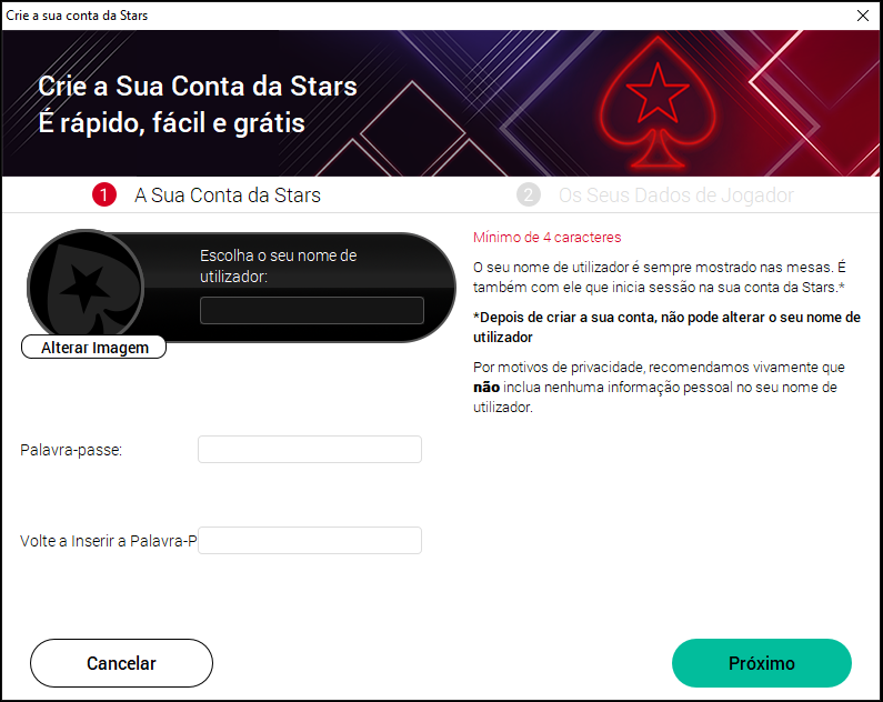 Criar Conta na PokerStars Portugal