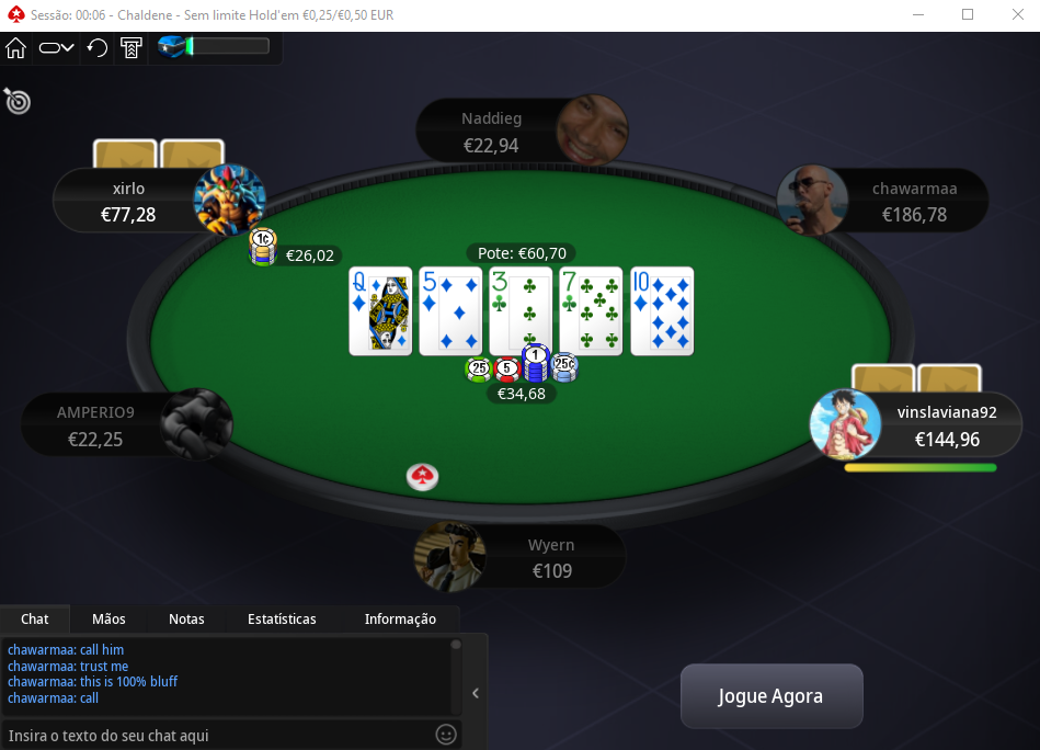 PokerStars Portugal Dinheiro Real - Mão de Zoom Poker