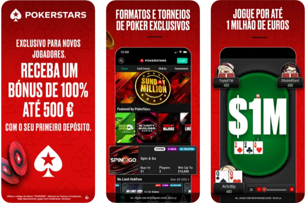 Jogos de Poker na App PokerStars Portugal