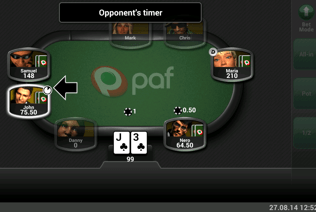 The players take turns at the PAF poker table.