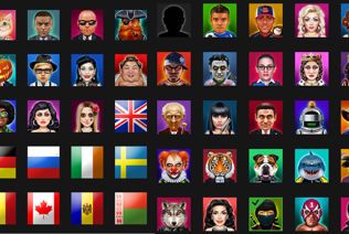 The Unibet Poker avatar gallery includes colorful characters and flags.