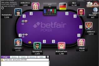 Players are placing their bets at Betfair poker table.