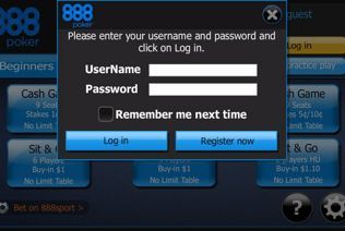 This is 888poker app login settings.