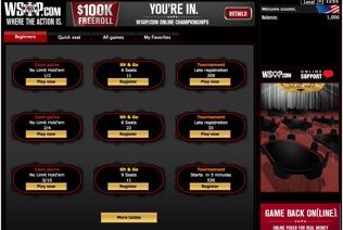 This is the Wsop.com poker lobby.