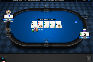 The river is placed face up on the 888Poker.pt poker table.