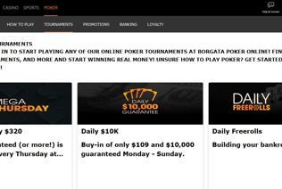 This is the list of Borgata NJ poker daily and weekly poker tournaments.