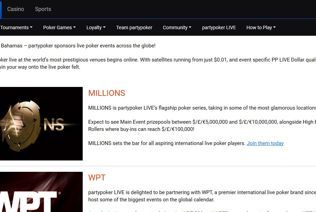 The partypoker sponsors Millions and WPT poker series
