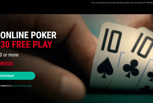 This is the PokerStars PA homepage with a welcome offer and a download button for poker game.