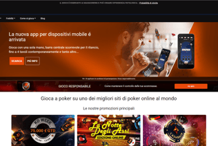 The partypoker.it homepage shows popular partypoker.it promotions