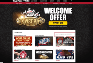 WSOP Poker PA bonus list and current promotions