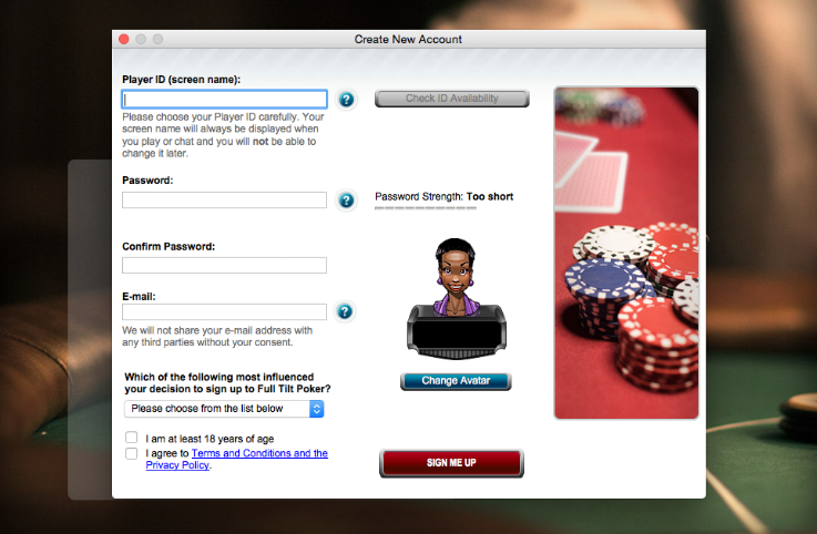 Full Tilt Open New Account