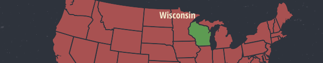 Wisconsin Online Poker Map