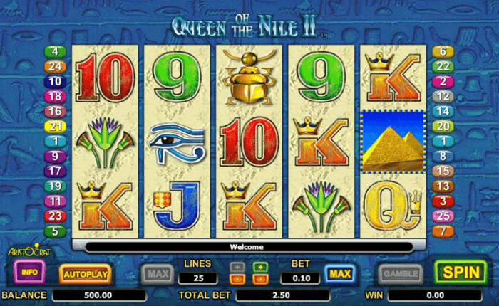 queen of the nile slot game
