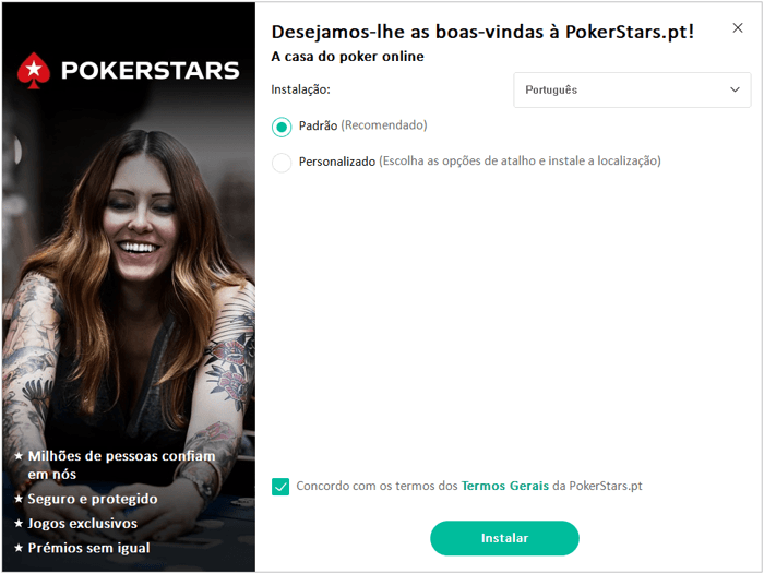 Instalar a PokerStars Portugal