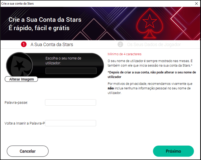 Criar Conta PokerStars Portugal