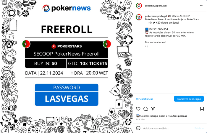 Freerolls Exclusivo PokerNews PokerStars